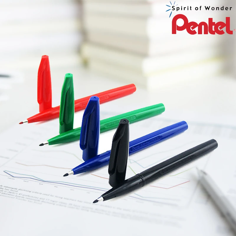 1pcs Pentel Sign Pen 2.0mm for Graphics Writing Black/Blue/Green/Red S520 Fiber Pen School & Office Supplies Kawaii Pen
