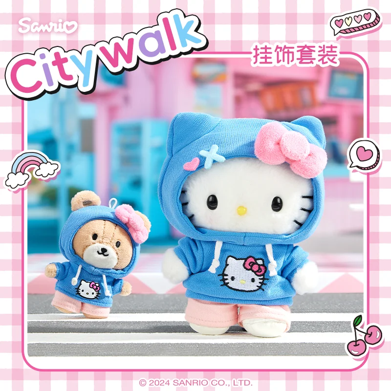 Новинка набор кукол Sanrio Hellokitty Kuromi My Melody Citywalk серии Kawaii сумка кулон Толстовка