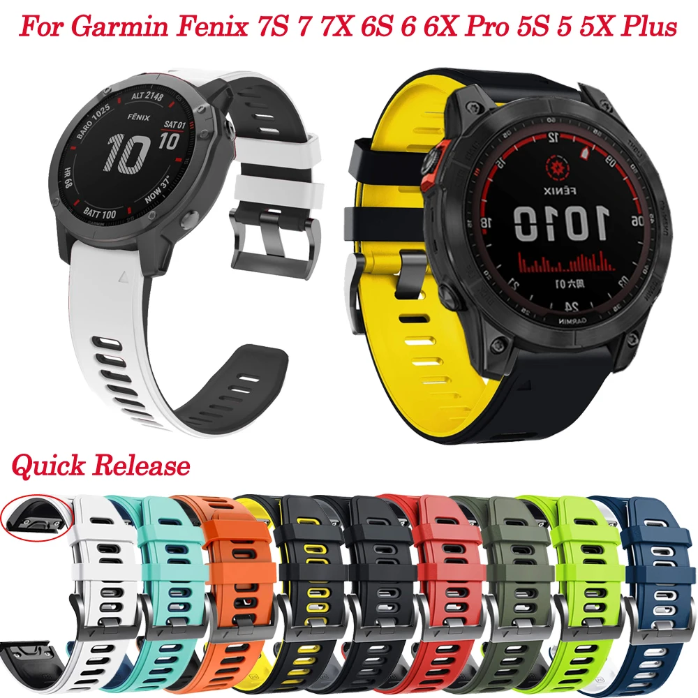 

Ремешок силиконовый для наручных часов Garmin Fenix 7S 7 7X 6X 6 Pro 5X 5 Plus 3HR 20 22 26 мм