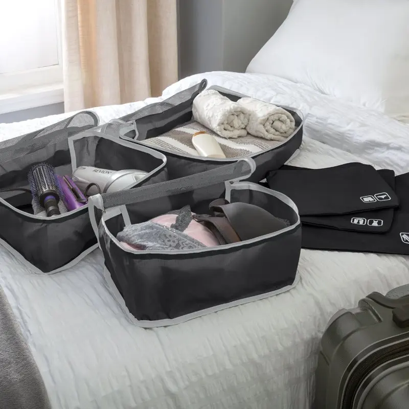 6PC Set Packing Cube Bags, Black