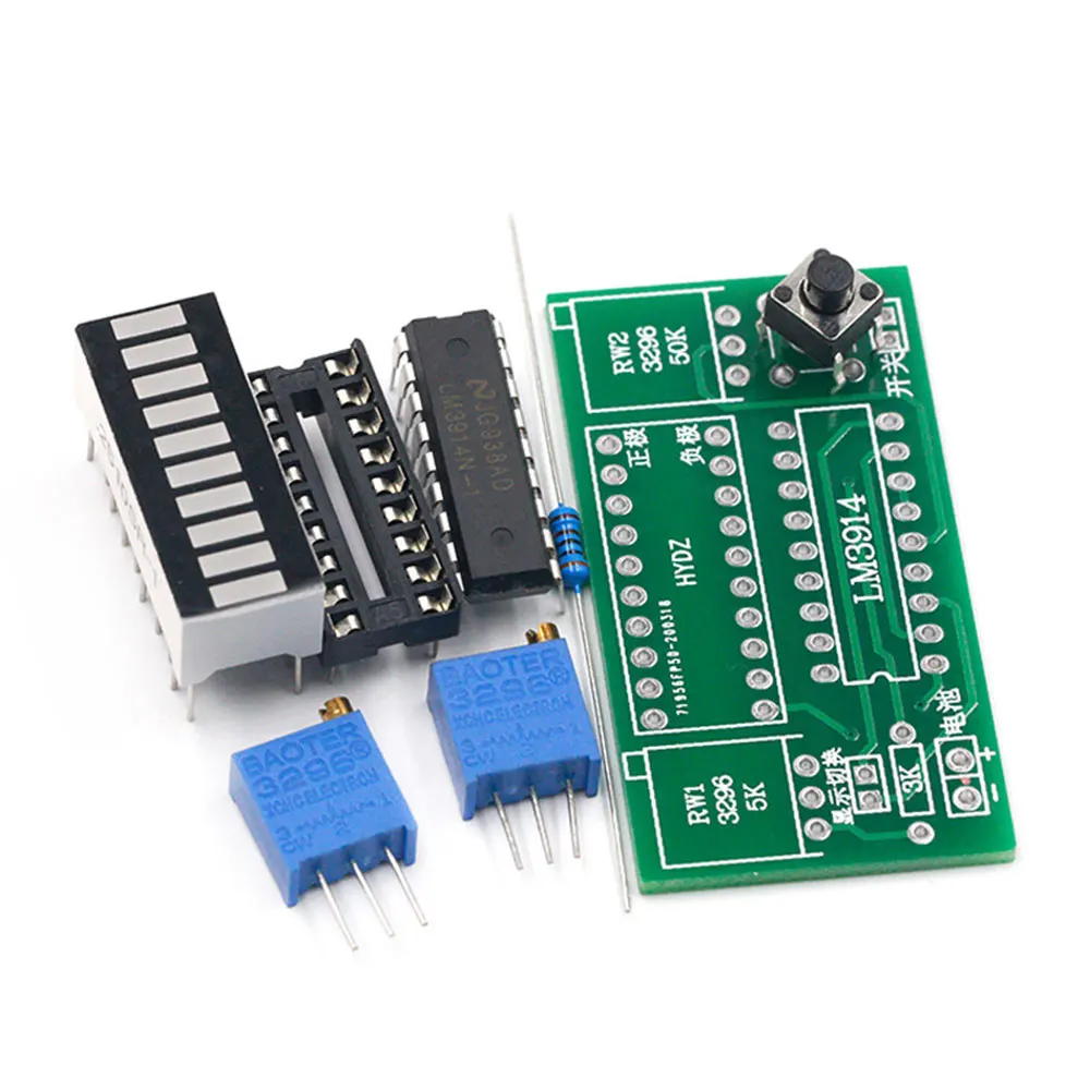 LM3914 10 Segment 3.7V Lithium 12V Battery Capacity Indicator Module Power Level Tester LED Display Electronic DIY Kits