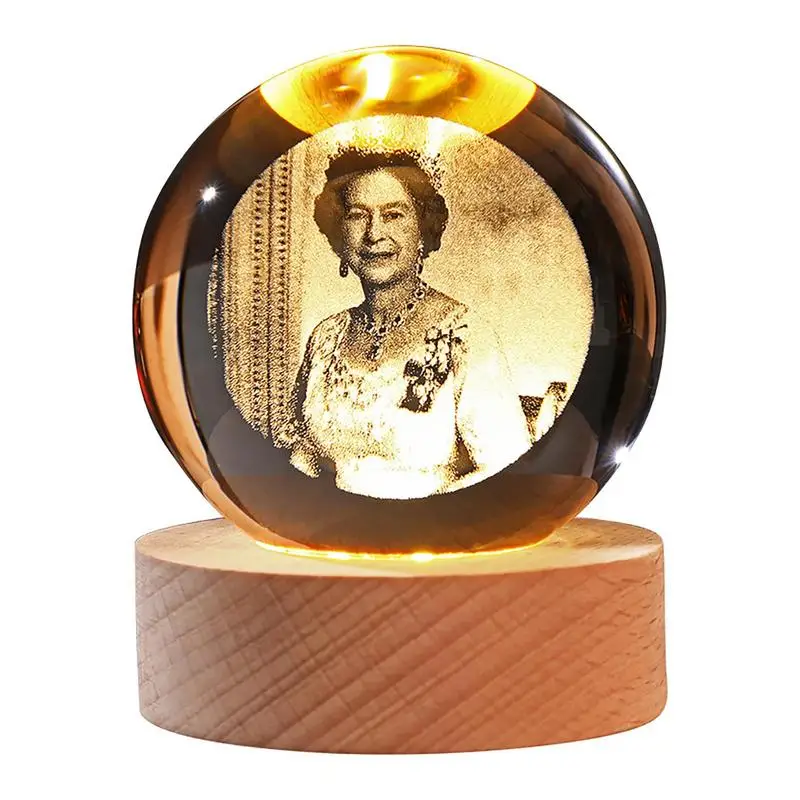 

Хрустальный шар королевы Елизаветы II, прозрачный стеклянный шар, королева Англии, 70-й украшение на день рождения подарок