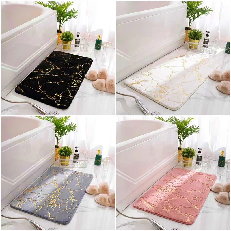 

Non-Slip Mat in The Bathroom Faux Fur Rabbit Bath Mat Absorbent Shower Bathroom Carpets Soft Tolite Floor Rug WC Mat Home Decor