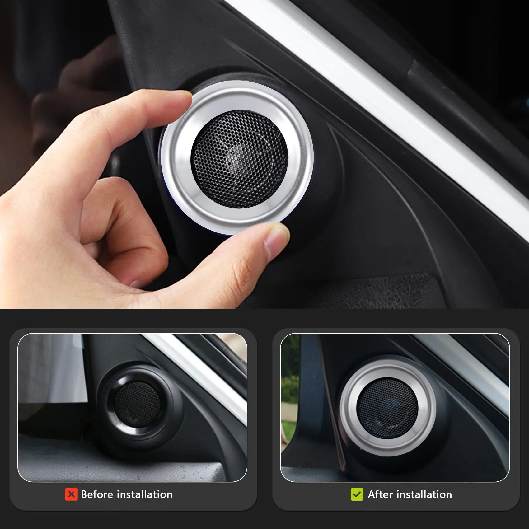 Украшения для громкоговорителей Civic на стойке 10-го поколения круглые кольца