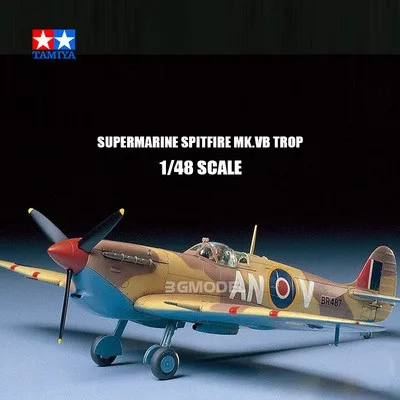 

Tamiya 61035 1/48 Supermarine Spitfire Mk.Vb TROP. Fighter Assembly Model Building Kits Static Toys For Kits Hobby DIY