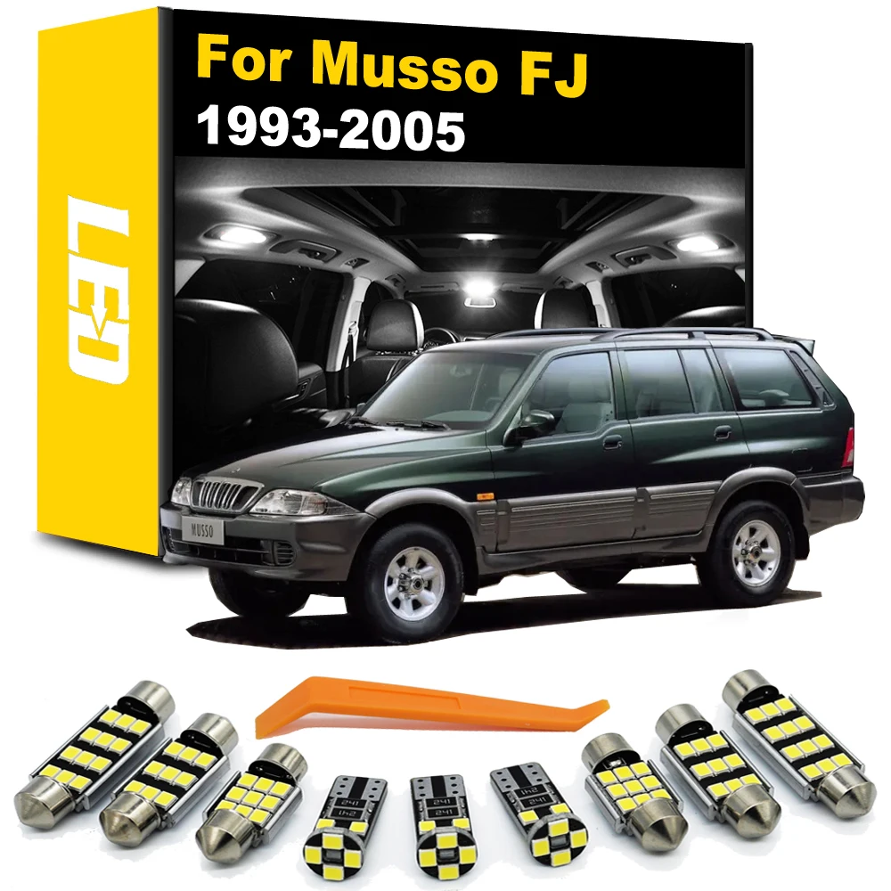 

12Pcs Canbus Car LED Interior Light Kit For Daewoo Ssangyong Musso FJ 1993-1999 2000 2001 2002 2003 2004 2005 Dome Reading Lamp