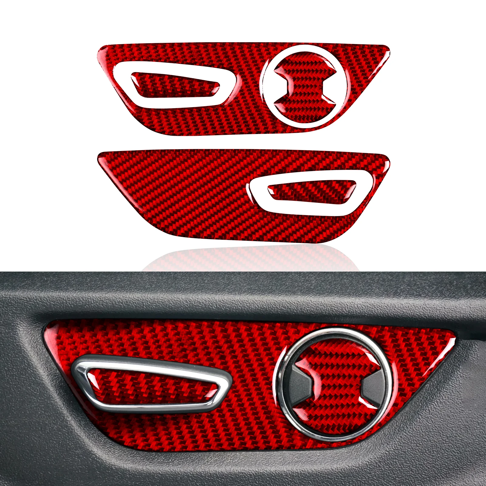 

For Ford Mustang GT 2015-2020 Accessories Carbon Fiber Car Seat Adjustment Button Panel Console Sticker Decal Interior Trim