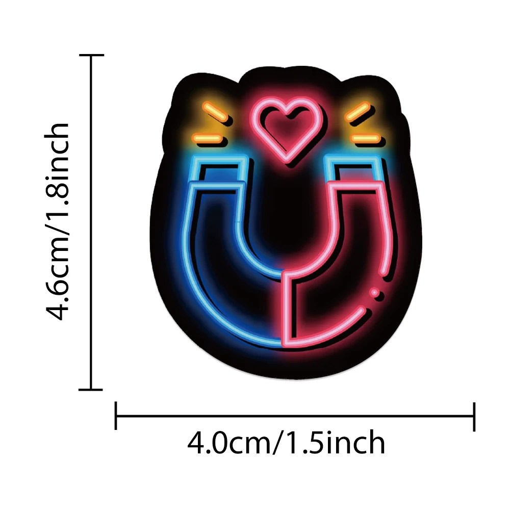 64 шт. милые неоновые наклейки на День святого Валентина мультяшные сделай сам