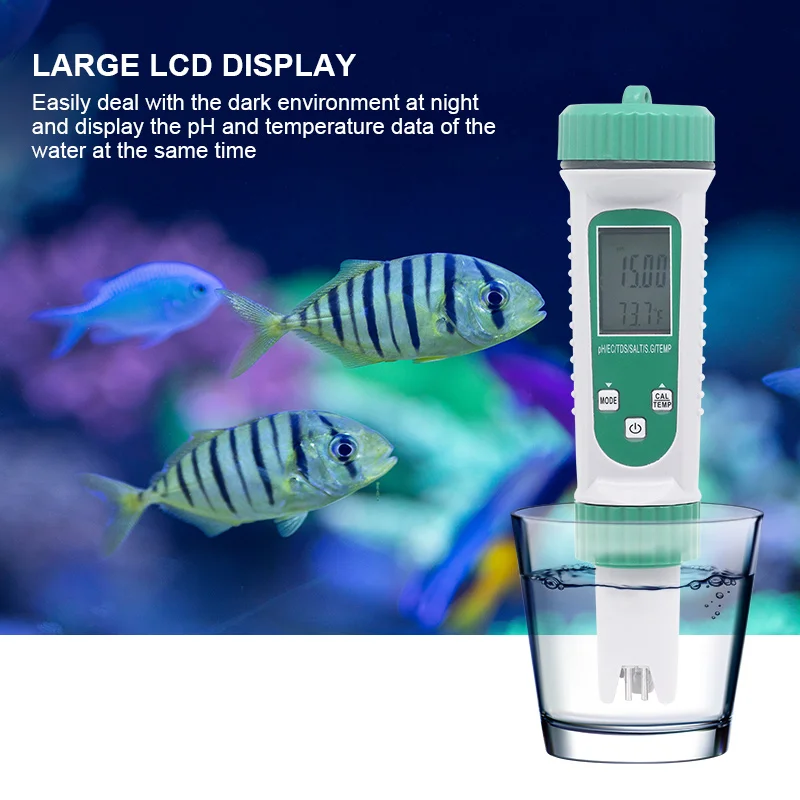 6 In 1 PH Meter EC TDS Salinity S.G Temp High Precision Water Quality Testing Acidity for Drinking Laboratory Aquarium |