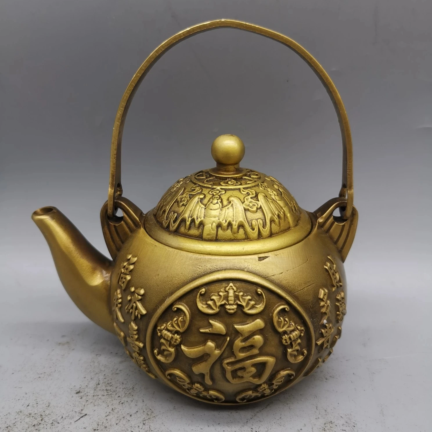 

Collect Chinese Boutique Brass Sculpture Lucky " Wealth" Pot Metal Crafts Home Decoration