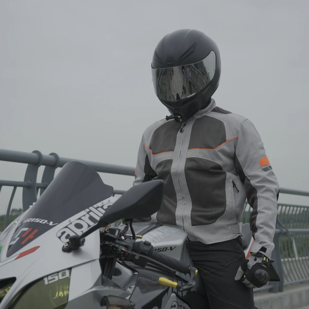 Мужская мотоциклетная куртка Vemar черная летняя дышащая сетчатая мотокуртка