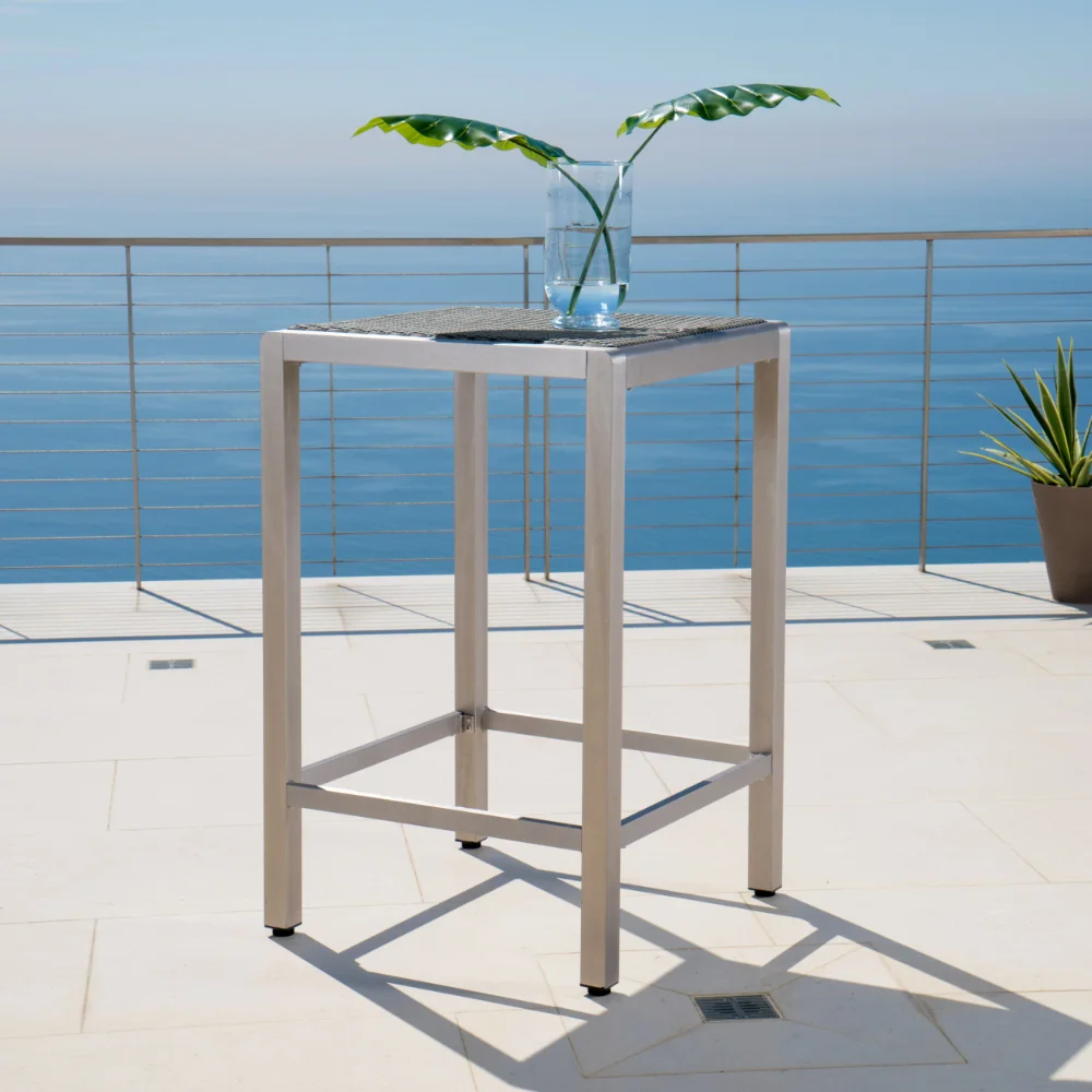 

Miller Outdoor Wicker Bar Table, Grey