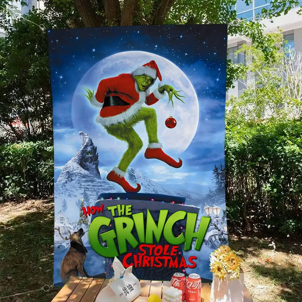 Фото Как G-Grinch S-Stole Рождество большой размер магазин художественная акция рекламная стенд флаг висячие баннеры №1
