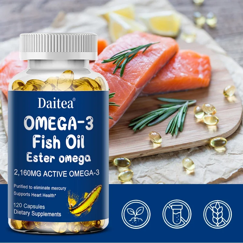 

Рыбное масло Omega-3 с высоким содержанием DHA и EPA, улучшает плохое настроение, снимает стресс, укрепляет мозг, улучшает память и интеллект