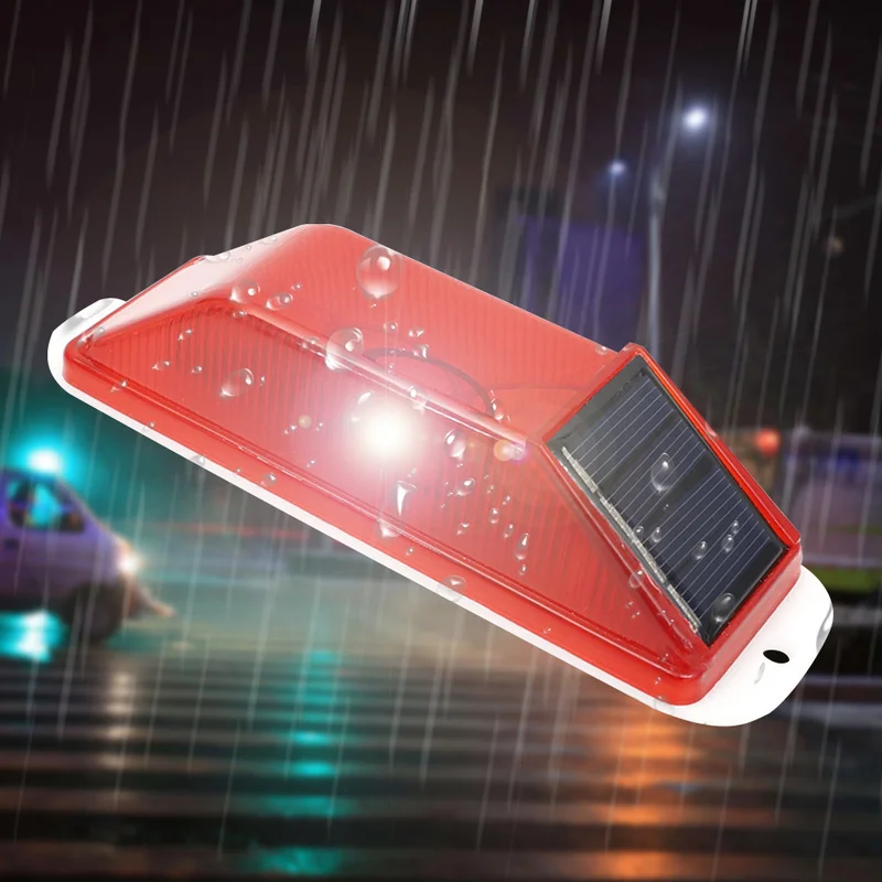 

Warning LED Lamp Strobe Flash Traffic Caution Lights Bridge Buildings Road Fences Night Driving Solar Powered Waterproof Light