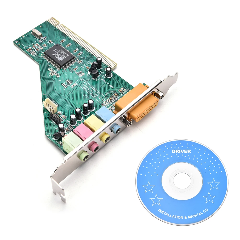 Популярная 4-канальная акустическая карта 5 1 Surround 3D PC PCI со звуковым интерфейсом с