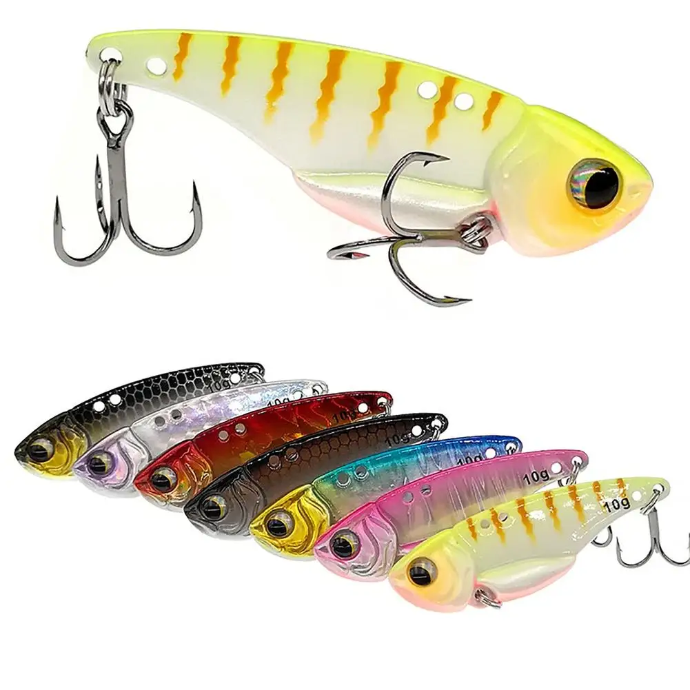 

5g 7g 10g15g Metal Vib Fishing Lure Bait Double Hole Artificial Bait Fishing Tool With Treble Hook Fishing Accessories Wholesale