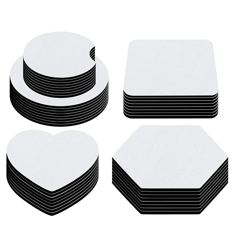 

40Pcs Sublimation Coasters Blank Heat Transfer Cup Coaster Heat Press Printing Crafts Cup Mat Non-Slip Coaster DIY Craft