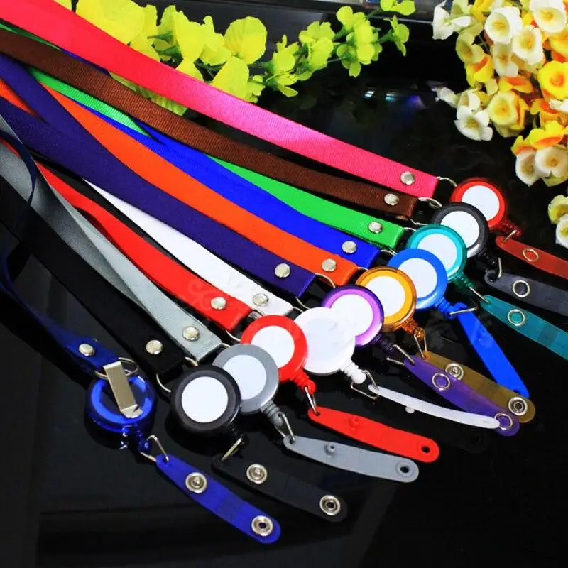 

1PCS Retractable Badge Reel ID Credit Card Holder Bag Lanyard Student Kids Women Travel Bank Bus Business Card Cover Badge