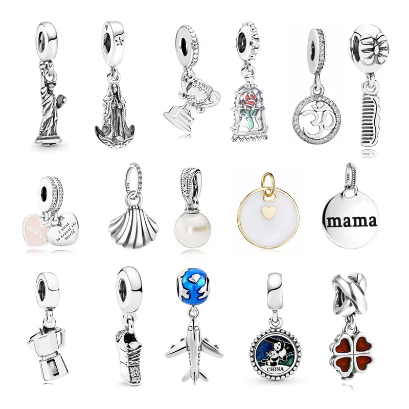 

925 Silver Beaded Beauty Beast Shell Pearl Airplane Comb Mother's Day Glamour Trophy Jesus Women's Jewelry Bridesmaid Gift Wolf