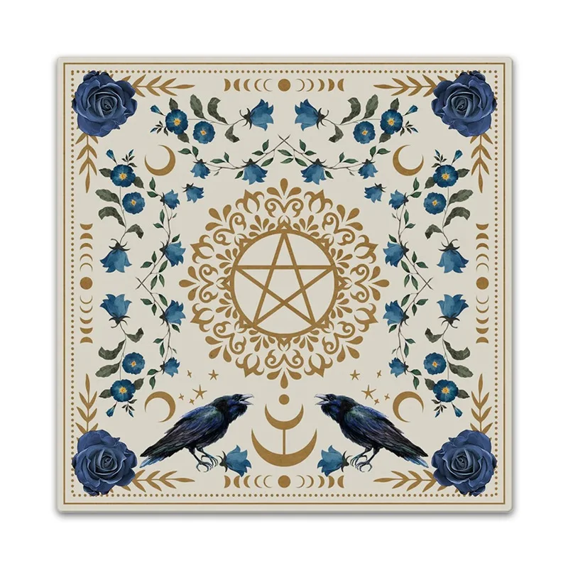 Altar Cloth Alter Cloth sun moon flower Tarot Spread Cloth Tarot Reading Tarot Mat Witchy Cottagecore Decor Witchy Gifts Decor images - 6