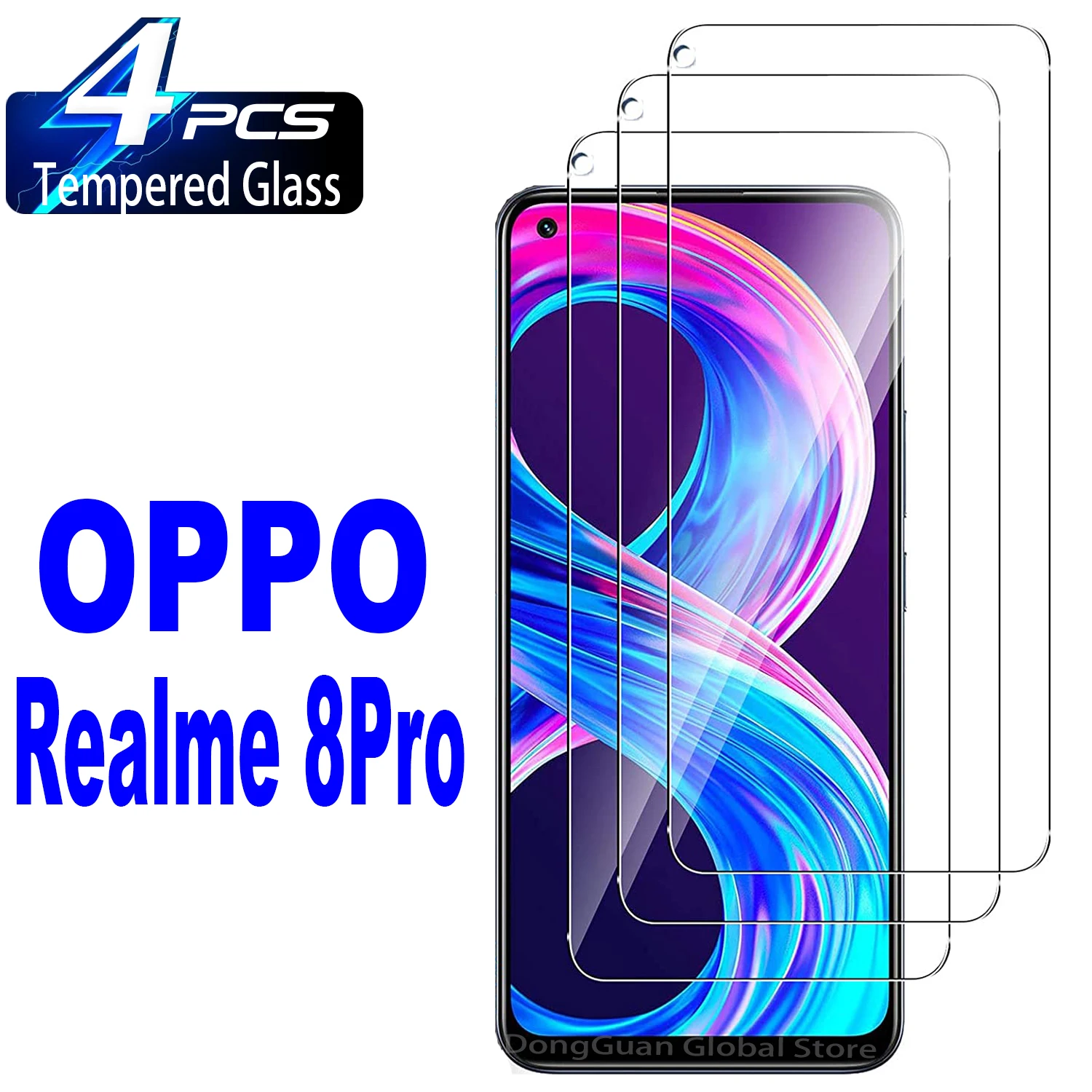 

2/4Pcs High Auminum Tempered Glass For Realme 8 Pro Screen Protector Glass Film