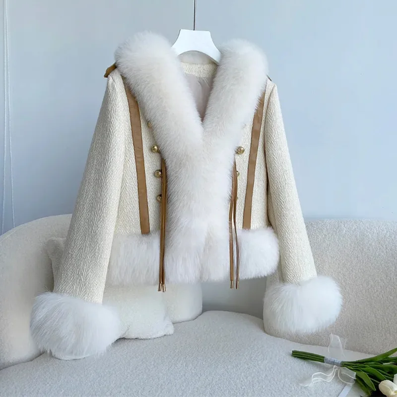 Fur Coat Women's 2022 Autumn Winter New Temperament Ladies Imitation Fox Fur Thickened Warm Plush Fashion Coats Female LT21