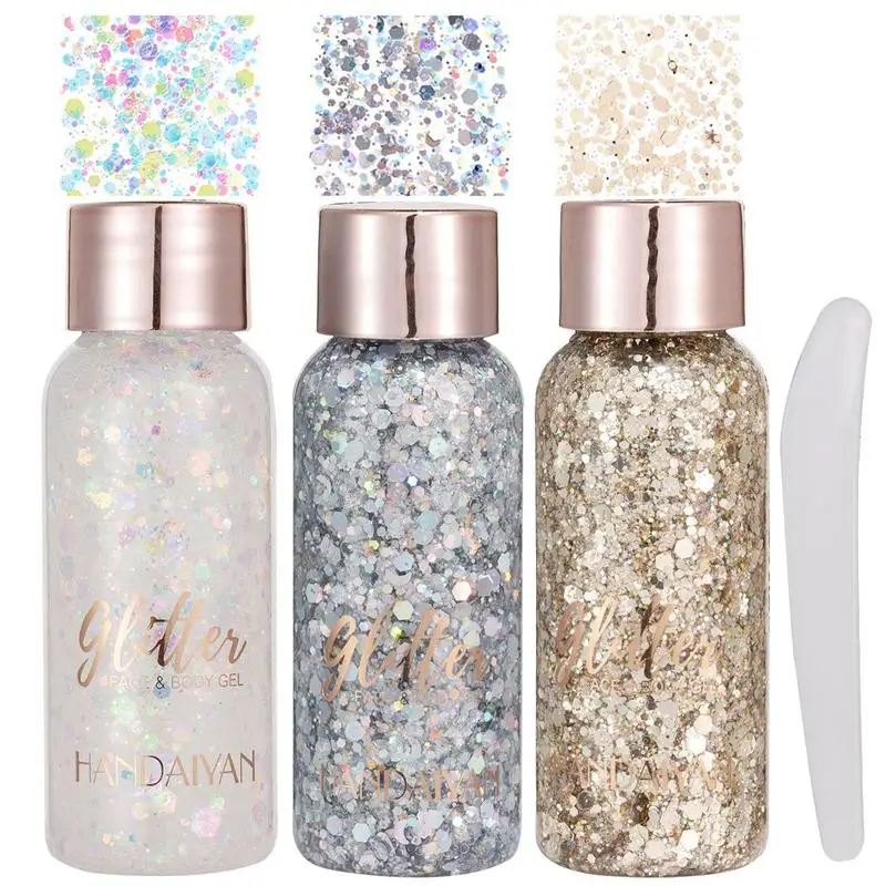 

Набор гелевых блесков для тела Sdotter, водонепроницаемый блеск для глаз для девочек, 3 шт., блеск для тела, блеск для праздника, блеск для лица, блестки для Ha