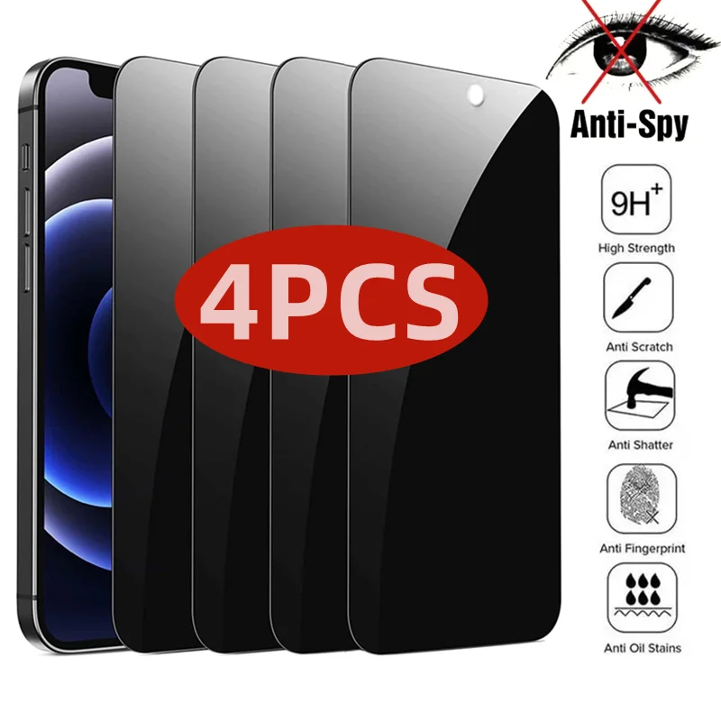 

1-4pcs Privacy Screen Protector for IPhone 14 PRO MAX Anti-Spy Glass for IPhone 13 12 11 XS Max XR 7 8 Plus SE2022 Tempered Glas