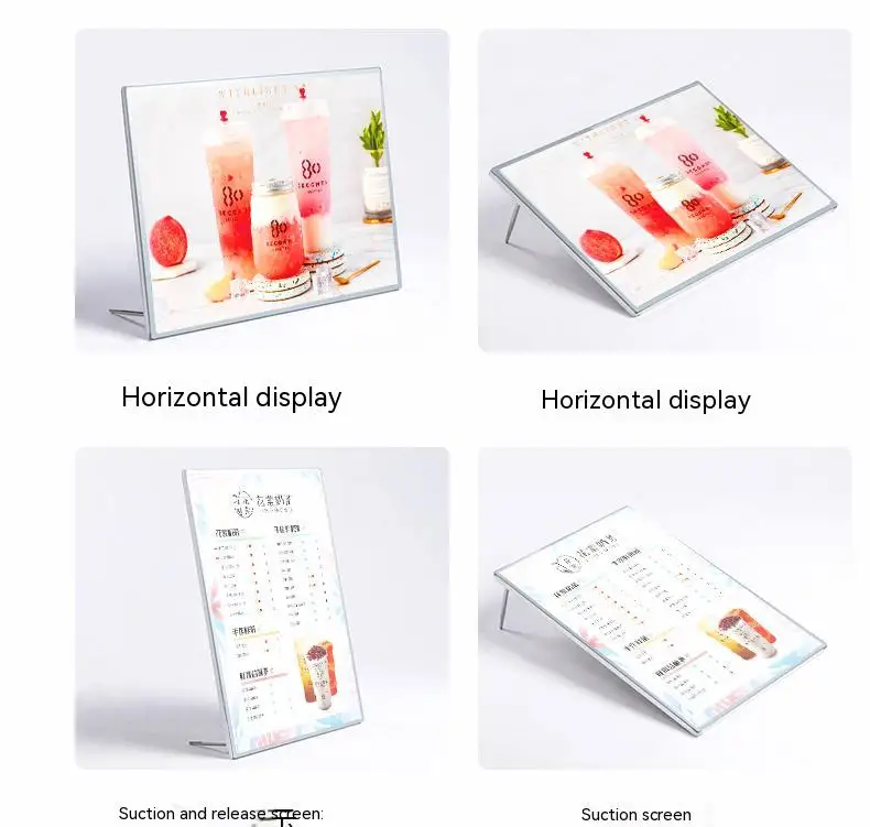 A3 Menus Display Stander Frame Плакат Светодиодный светильник Рекламная коробка Тонкая
