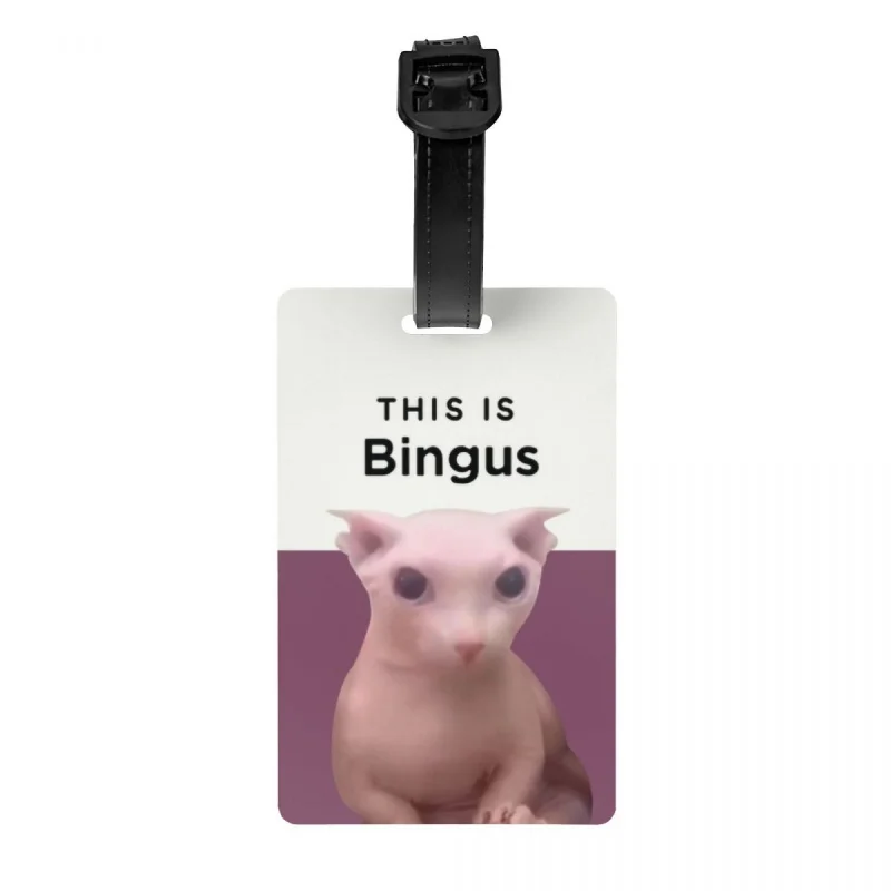 

This Is Bingus Luggage Tag Kawaii Sphynx Cat Suitcase Baggage Privacy Cover ID Label