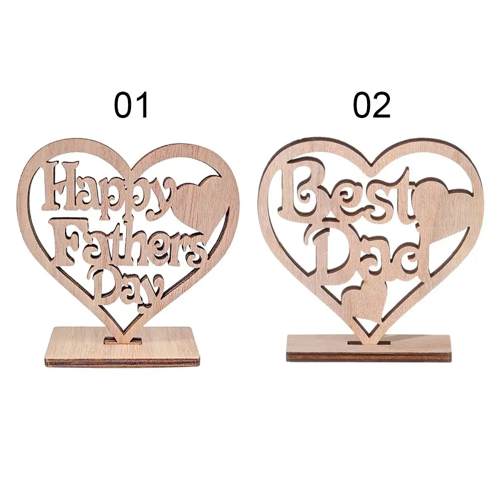 Счастливый подарок на День Отца лучший папа деревянный налет в форме сердца