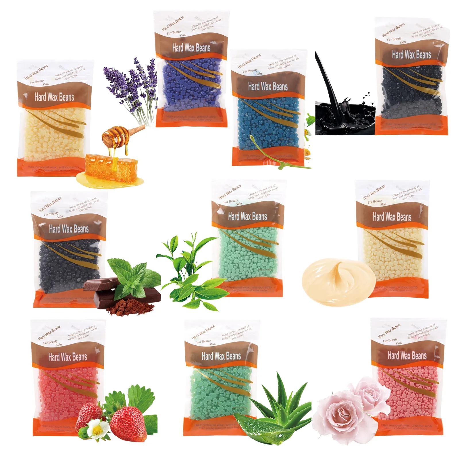 

100g Hard Wax Beans Solid Hair Remover No Strip Depilatory Hot Film Wax Bead Hair Removal For Full Body Bikini Face Leg Eyebrow