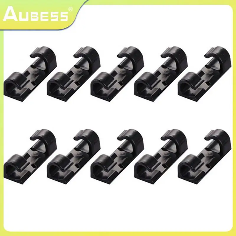 

20pcs Tidy Fixed Clamp Cable Organizer Clips Desktop Wire Manager Self-adhesive Cord Holder Home Office Data Line Bobbin Winder