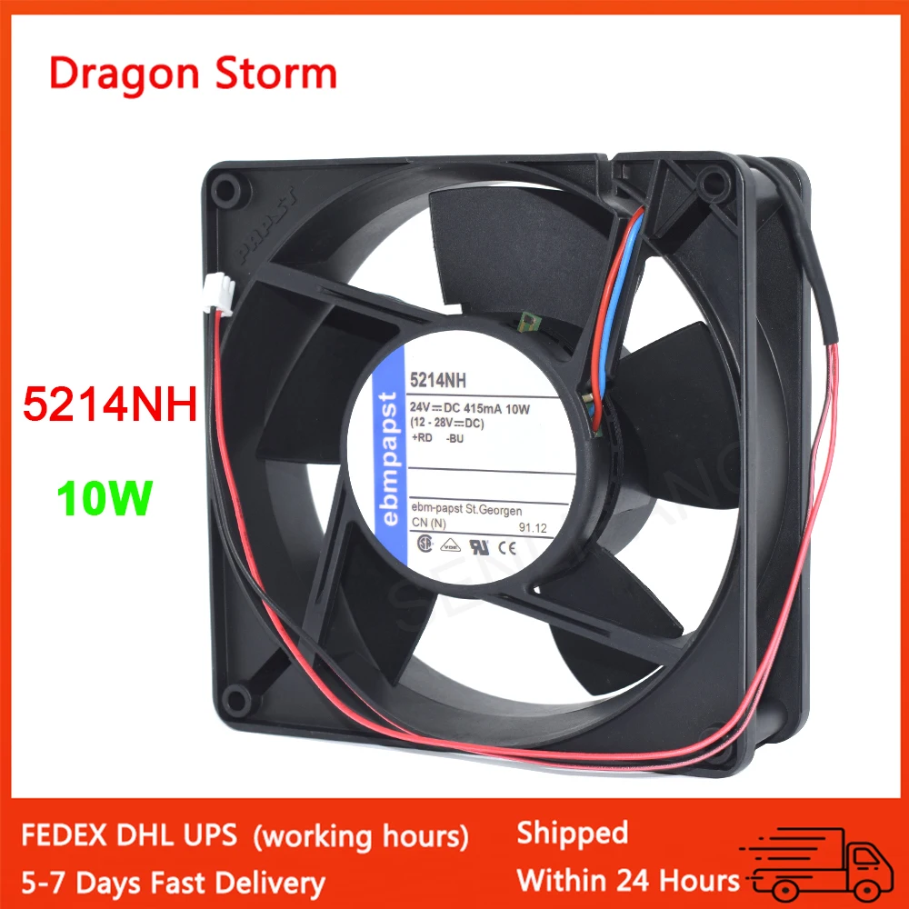 

NEW 5214NH DC 24V 0.415A 10W 3650RPM 127*127*38mm 12738 12cm Axial Cooling Fan