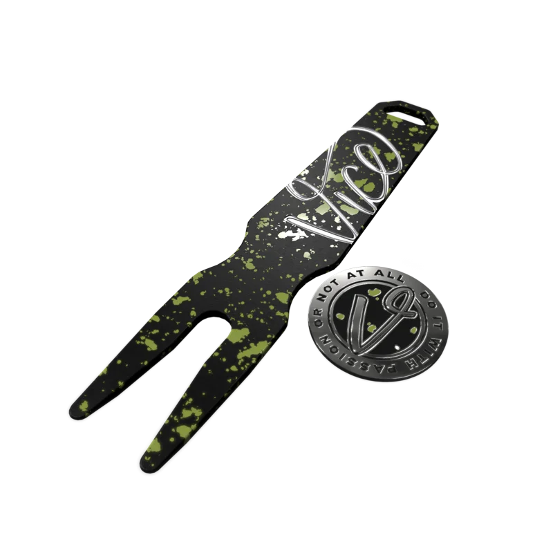 

Divot Tool and Ball Mark, Black with Lime