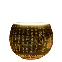 gold gilding mutton fat jade heart sutra tea cup kung fu tea set personal dedicated tea cup single cup master cup
