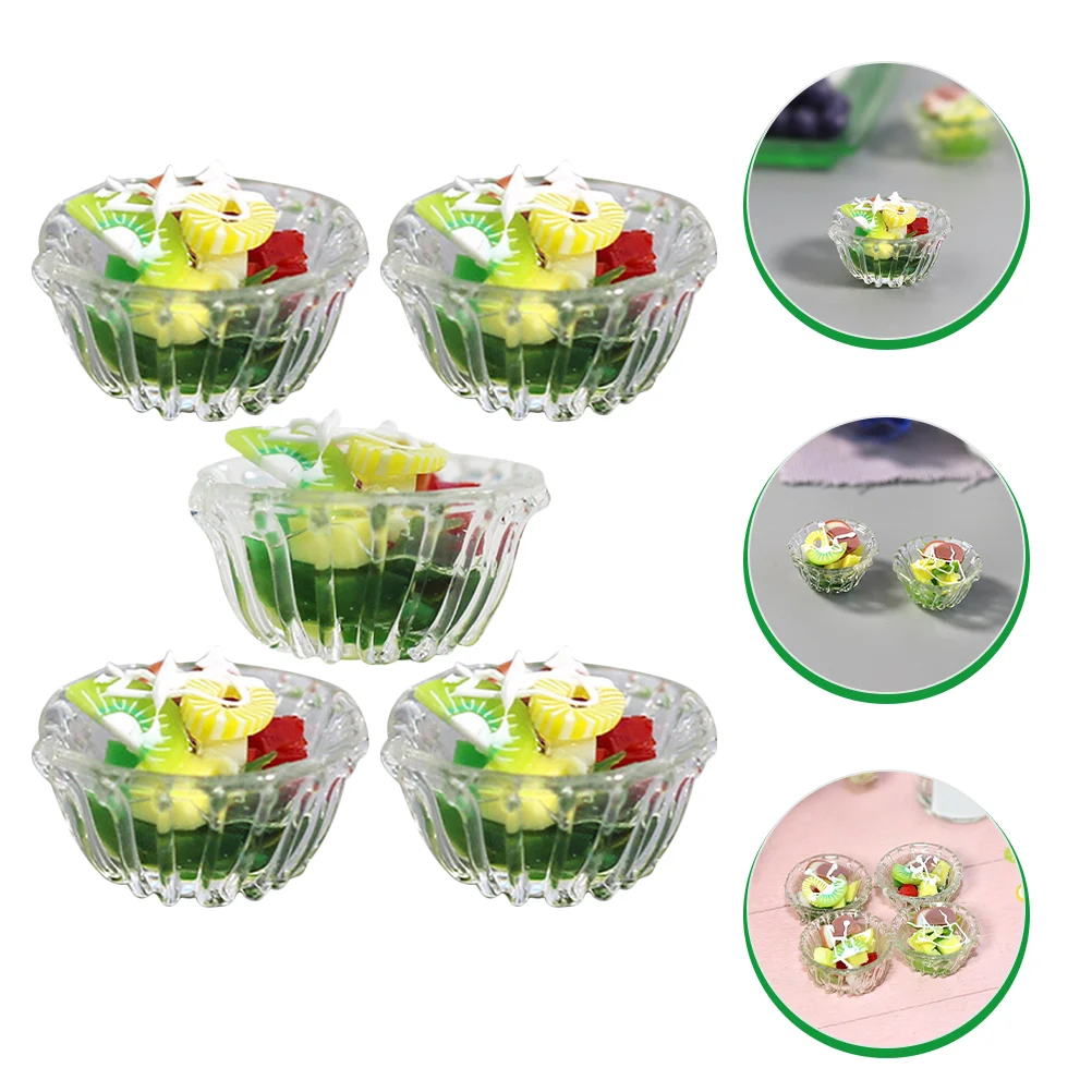 

5Pcs Miniature Model Miniature Salad Models Kids Pretend Play for Boys Girls