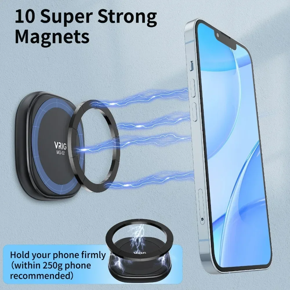 VRIG MG-02 Сильный наклеиваемый магнитный держатель для телефона Magsafe iPhone 14 13 12/Pro/Pro Max