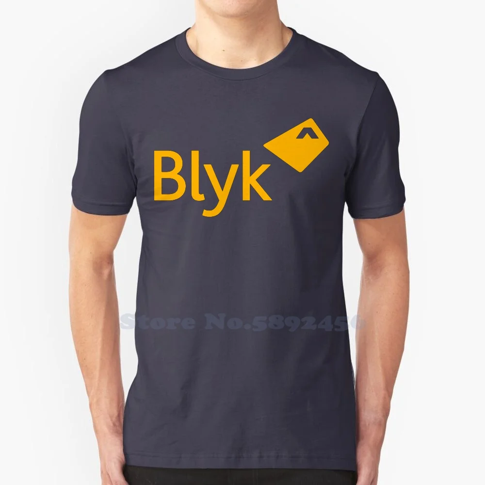 

Повседневная футболка с логотипом Blyk, высококачественные футболки из 100% хлопка с графическим рисунком