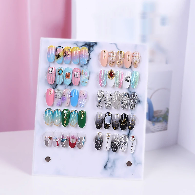 

New nail Showing Shelf art display board work book marble solid magnet adsorption detachable color card display board