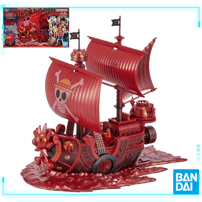 

Bandai Original Genuine Anime One Piece Film RED Gang of Straw Luffy Zoro Nami Franky Thousand Sunny Figure Assembly Model Toys