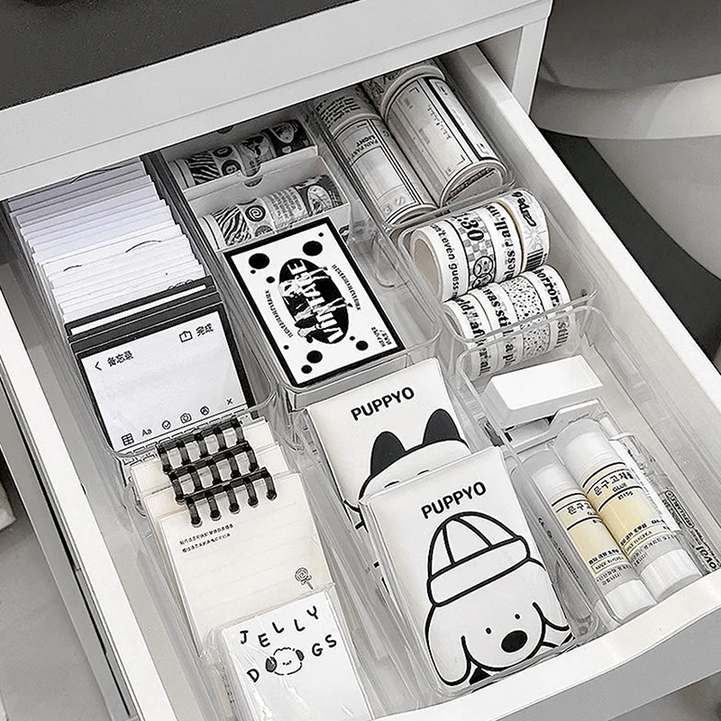 Прозрачная коробка для хранения косметических кистей макияжа