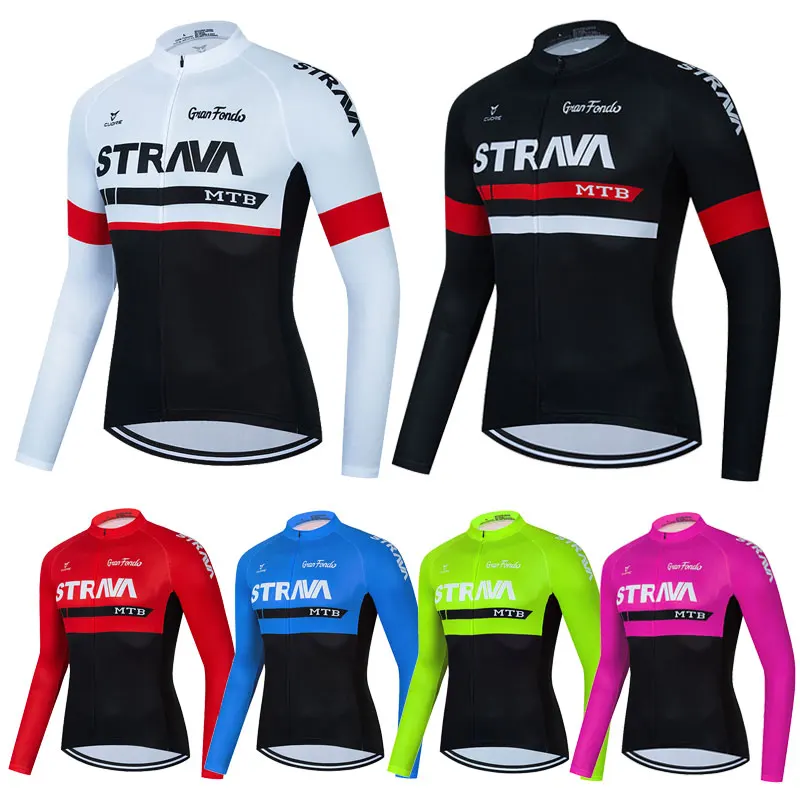 

STRAVA 2022 Мужская одежда для велоспорта весна/осень с длинным рукавом гоночные Велоспорт Джерси Дышащая MTB велосипедная форма велосипедная ку...