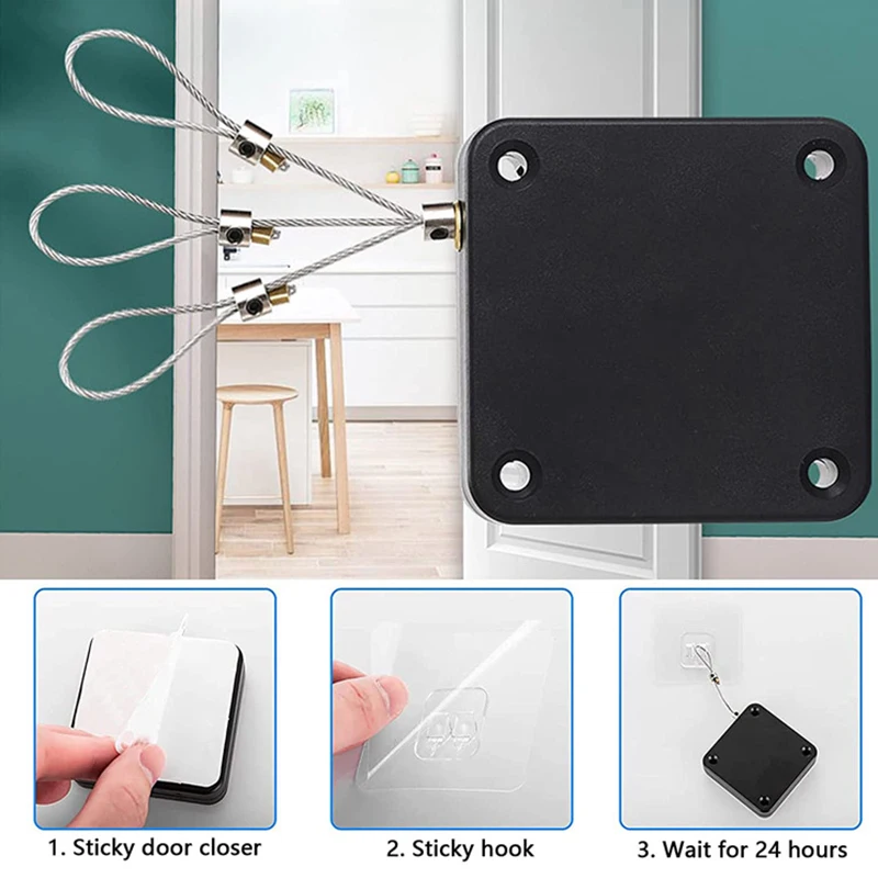 

Punch-free Automatic Door Closer 500g~1200g Tension Closing Pull Drawstring Device for Home Soft Close Door Bracket Accessorie