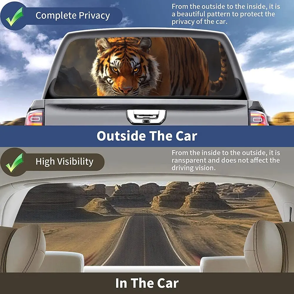 Свирепый тигр наклейка на заднее лобовое стекло автомобиля окно грузовика
