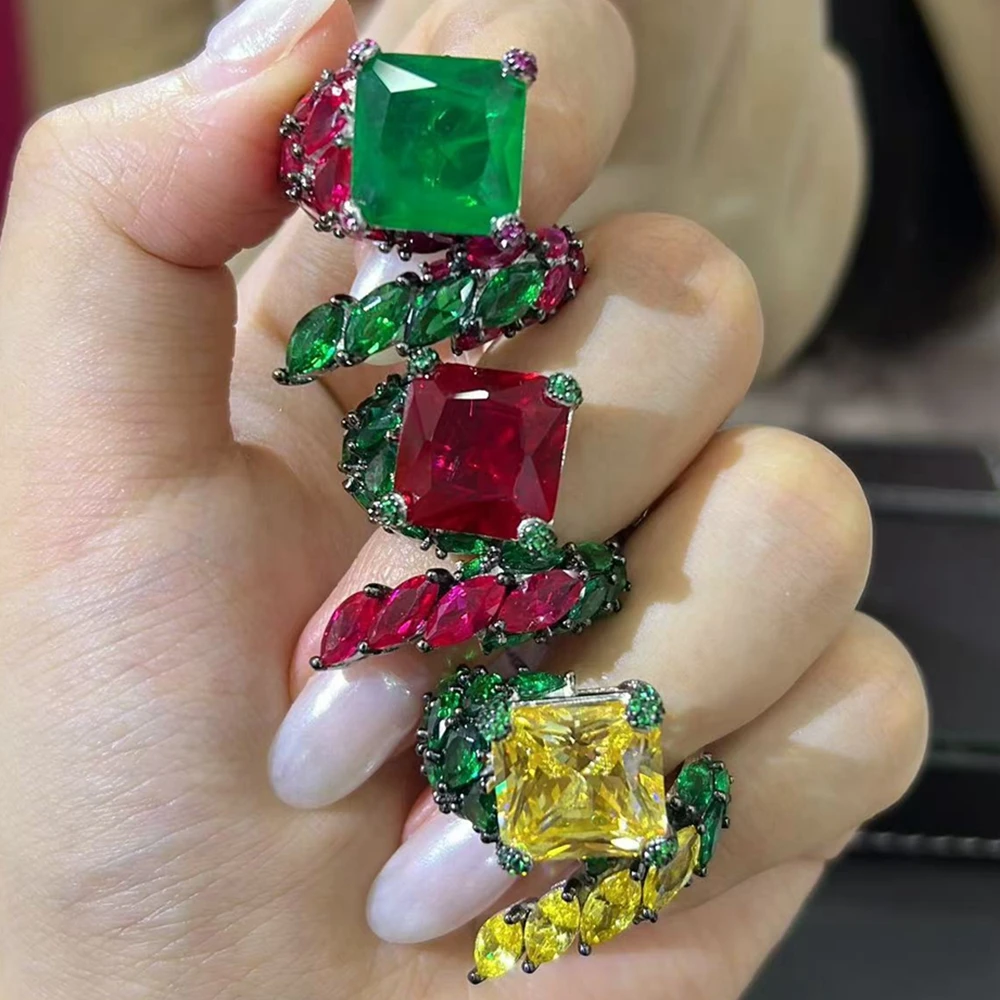 ARIGAYA уникальный дизайн стерлинговое серебро 925 пробы изумрудный рубин красный