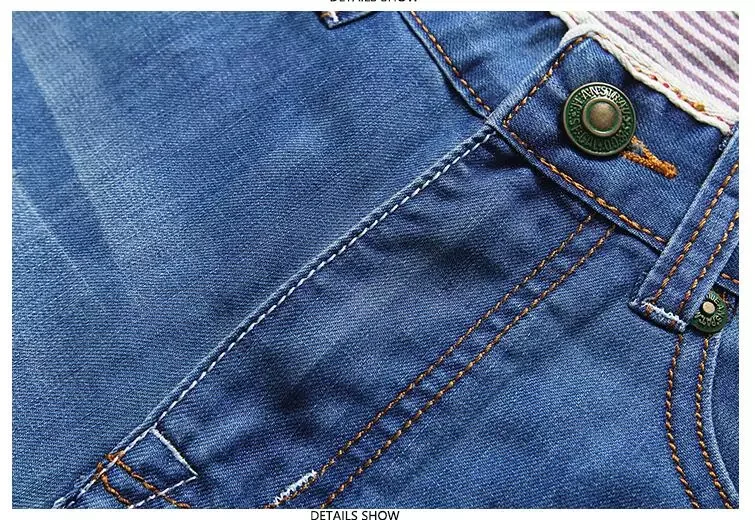 2022New Blue Denim Shorts Summer Thin Shorts Jeans Good Quality Men Cotton Straight Jeans Shorts Male Blue Casual Jeans Size 40