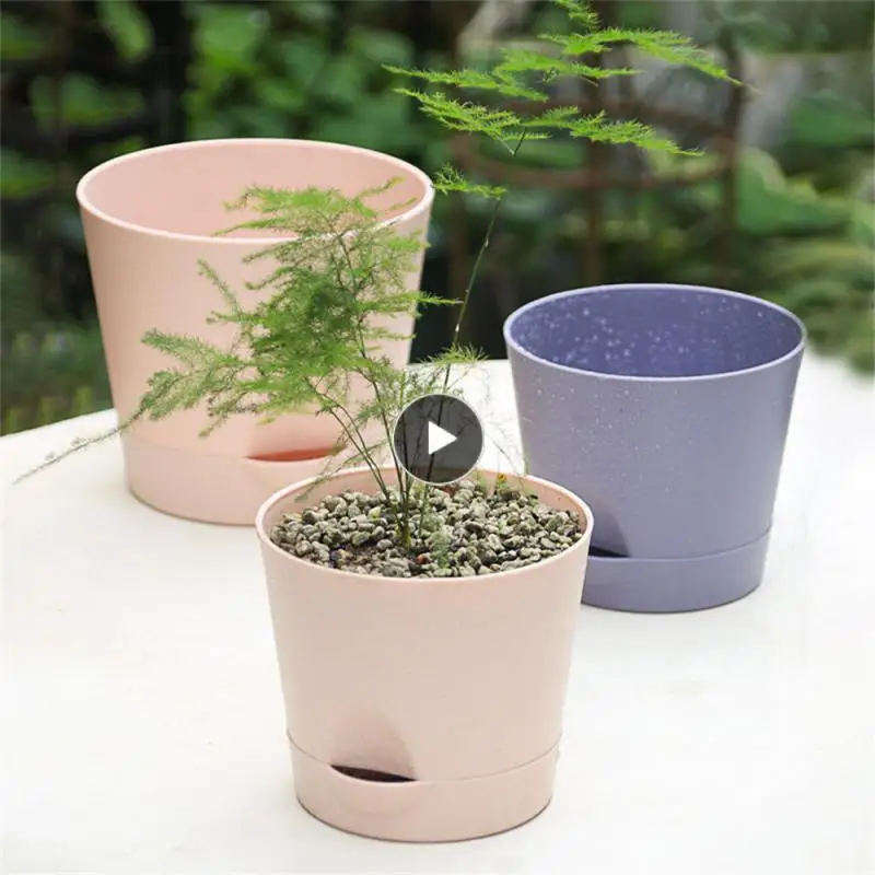 

Light Blue Removable Bottom Detachable Bottom Flower Pot Thickened Basin Round Flower Pot Breathable Self-absorbing Purple Khaki