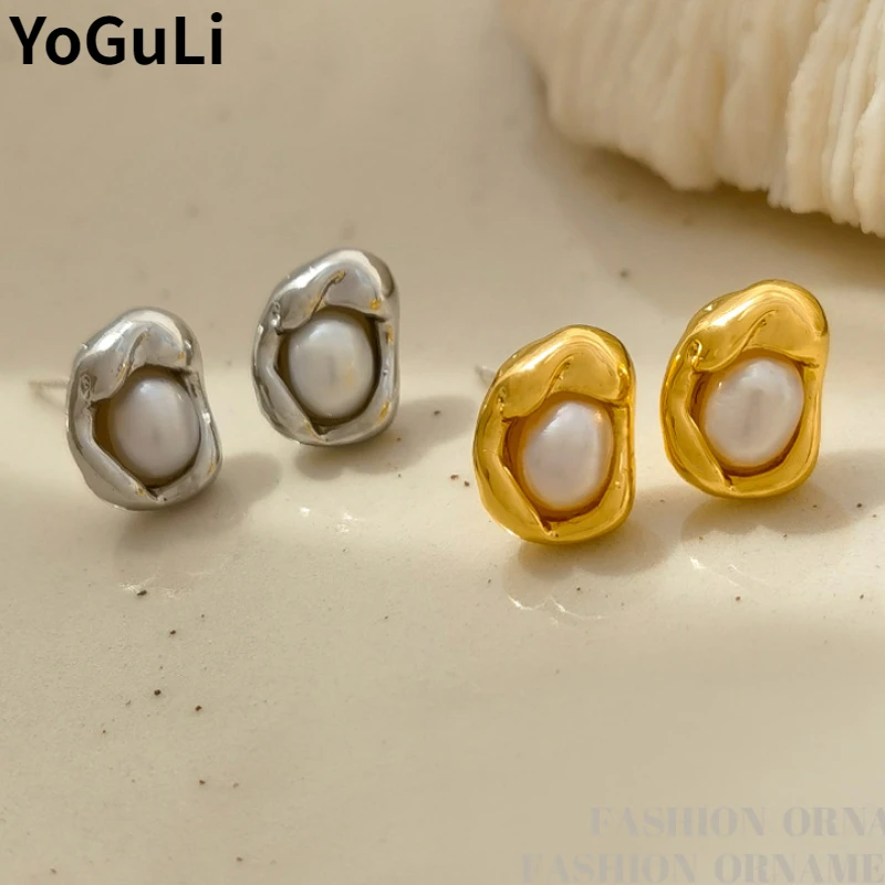 

Trendy Jewelry 925 Silver Needle Stud Earrings Elegant Temperament High Quality Brass Simulated Pearl Earrings For Women